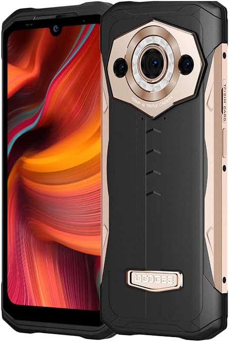 DOOGEE S99 Rugged Smartphone, 108MP Triple Camera(64MP IR Night Vision), Helio G96 8GB+128GB, IP68 IP69K Waterproof Android 12 Mobile Phone, 6.3" FHD+, 6000mAh Battery Wireless Charge GPS NFC Gold