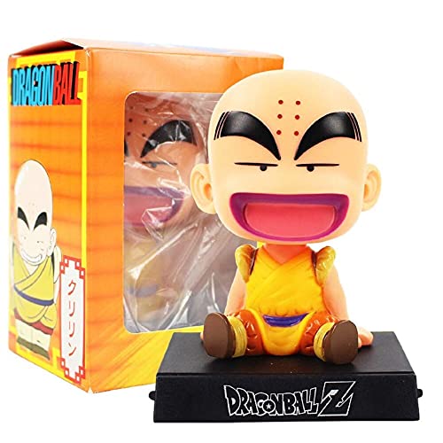 Image of AUGEN Super Hero Krillin Action Figure Limited Edition DBZ Bobblehead with Mobile Holder for Car Dashboard, Office Desk & Study Table (Pack of 1)