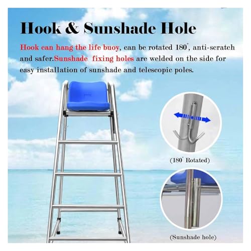 Silla alta de salvavidas para piscina 150 cm miniatura 5