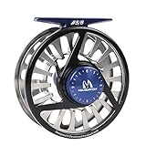 M MAXIMUMCATCH Maxcatchフライフィッシングリール Midアーバ アルミ製 左右手交換可能 (ブラック+シルバー, 7/8 wt)