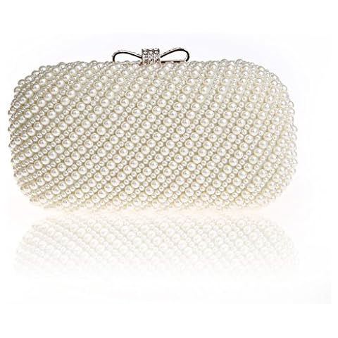 HONGCI Beaded Sequin Pearl Evening Clutch Cover