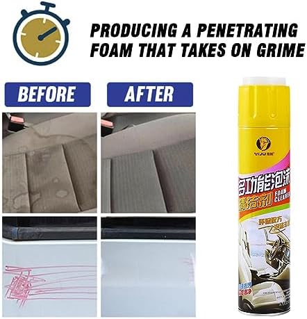 650ml Upgraded Multi-Function Foam Cleaner with Brush Head,Large Capacity Foam Cleaner for Car, Car Magic Foam Cleaner, Powerful Decontamination Heavy Duty Foam Cleaner Kits (1PC)