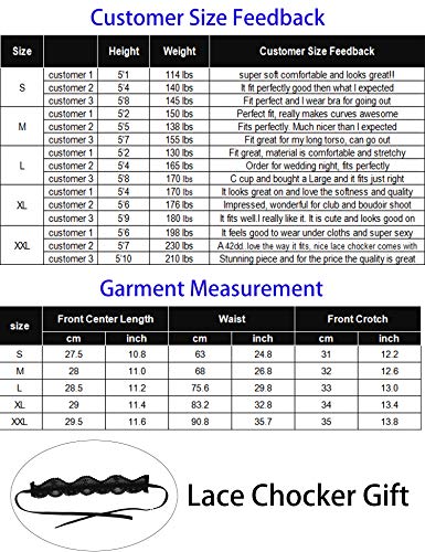 ADOME Women Lingerie Teddy Choker Lingerie One Piece Babydoll Lace Bodysuit(Blue Green,XL)