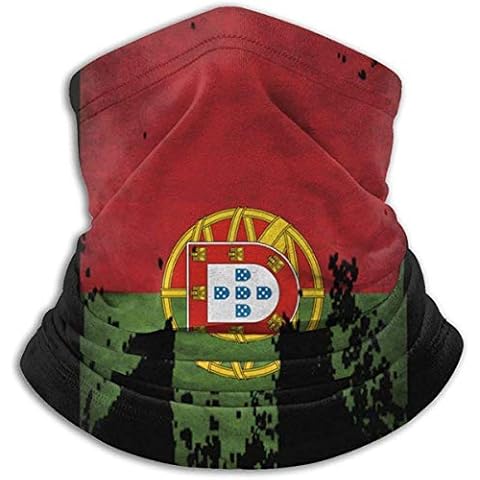 OUSHENGMAOYI Multifunctional Neck Warmer,Bandanas & Balaclava,Unisex Neck Gaiter,Outdoors Head Scarf,Windproof Magic Scarf,Dustproof Face Scarf,Flag Of Portugal Distressed Cover