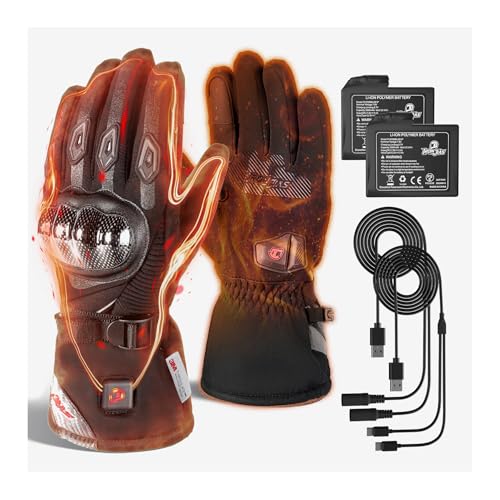 BORLENI Beheizbare Motorradhandschuhe Herren Damen Winter Wasserdicht mit Akku,...