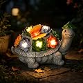 VMANYFIRE 7 Inch Solar Turtle Garden Statue with Butterfly, Succulent & LED Lights, Lawn Ornament for Yard Patio Porch Balcony, Outdoor Decor Figurine - Gifts for Mom Grandma Women