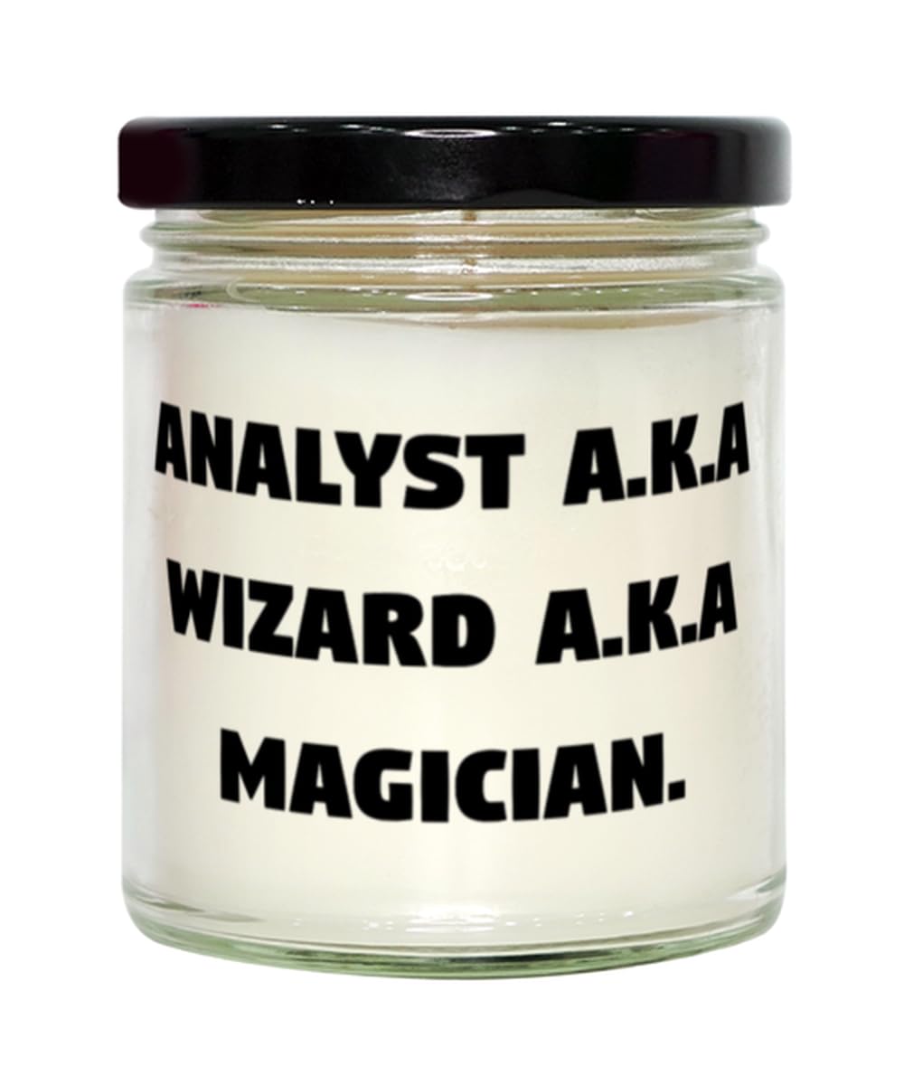 Sarcastic Analyst Gifts, Analyst A.K.A Wizard A.K.A Magician, Analyst Scent Candle from Friends, Gifts for Coworkers