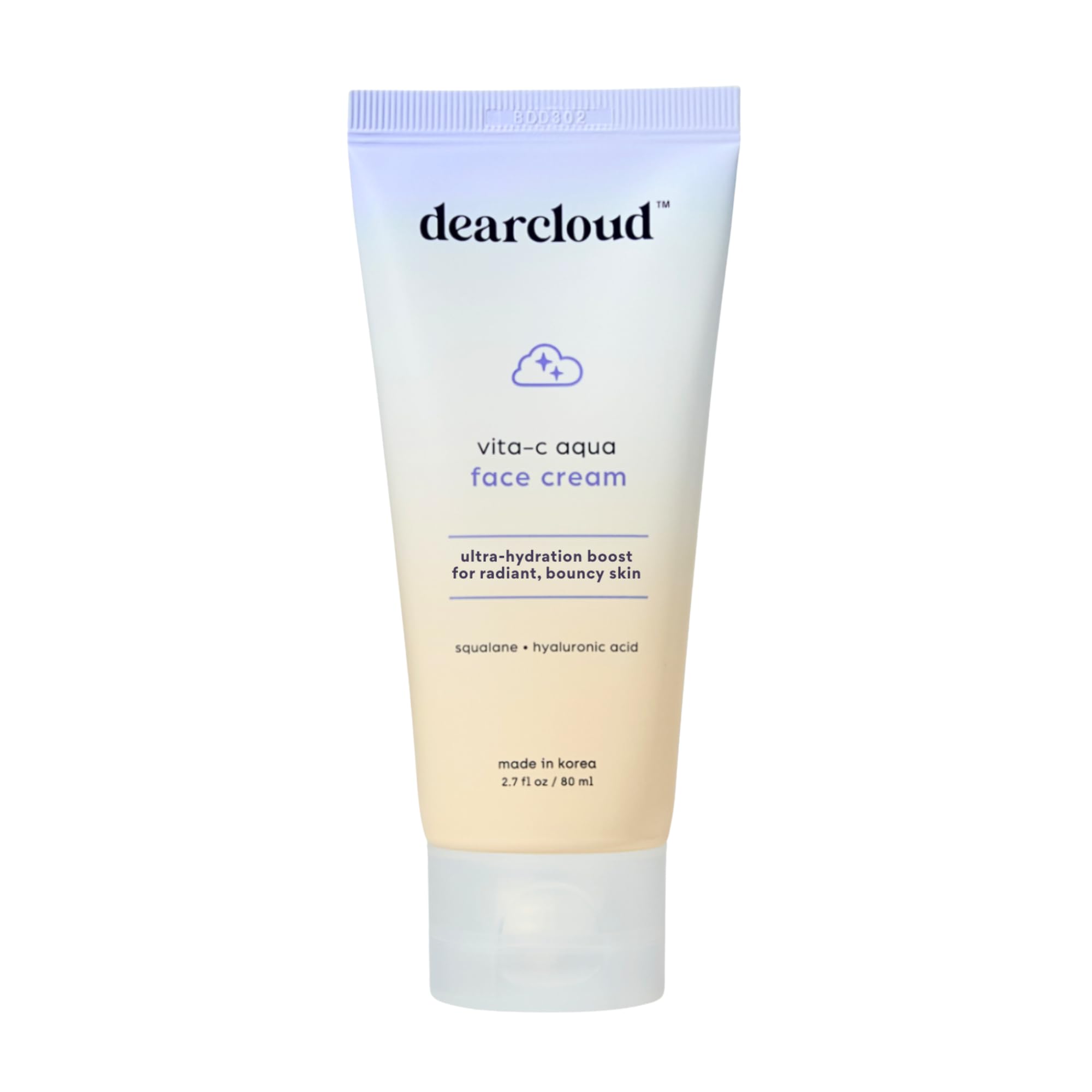 dearcloud Vita-C Aqua Face Cream – Face Moisturizer with Vitamin C, Squalane Oil for Face, Hyaluronic Acid Serum Hydration – Moisturizer for Women and