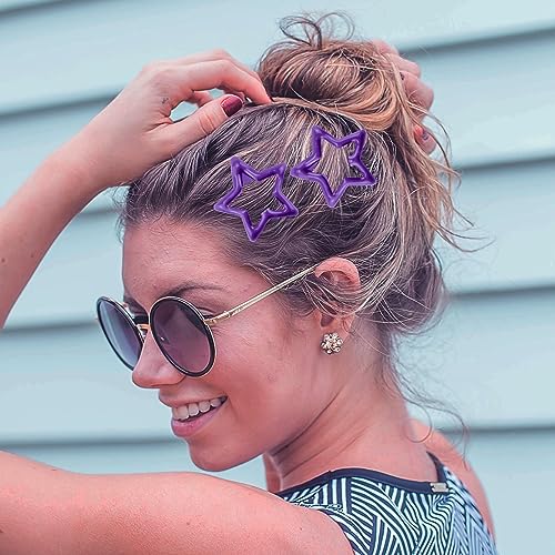 Pinzas para cabello estrella morado oscuro, 10 piezas miniatura 4