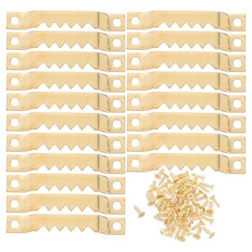 HOMSFOU 30セット 額縁吊り下げ具 二面鋸歯メタルフック 壁掛け用高耐荷重写真立てフック 傷防止 ネジ付き 隠しデザインで安定した飾り付け