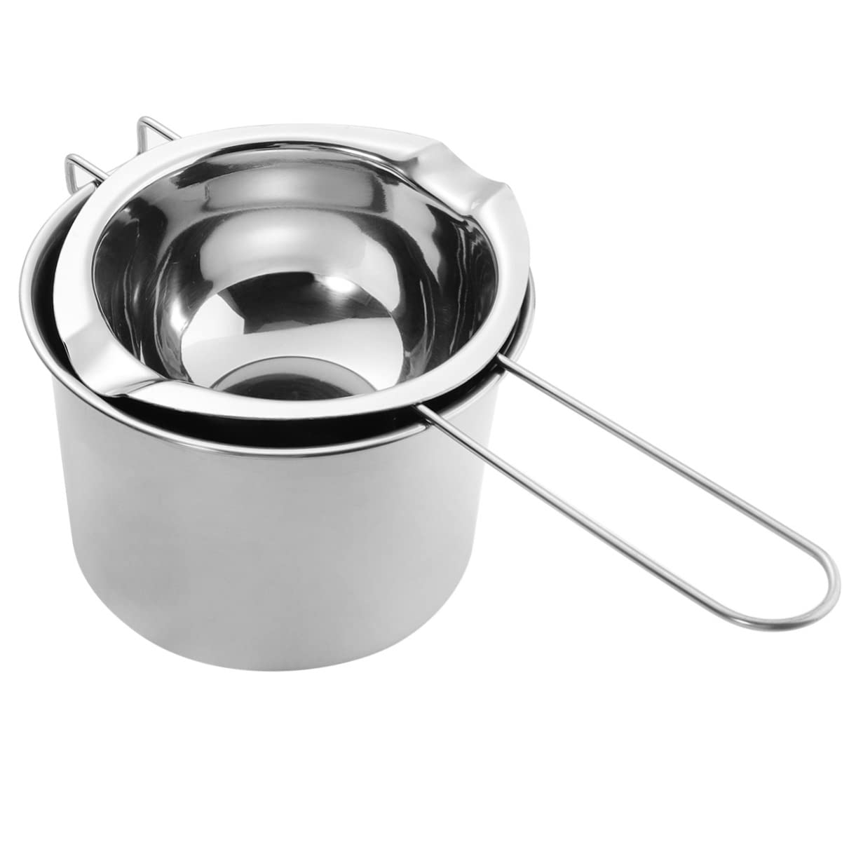 Luxshiny 2pcs Stainless Steel Melt Pan Chocolate Melting Pot Double Pour Spouts Boiler for Candy Heating Cooking Utensil