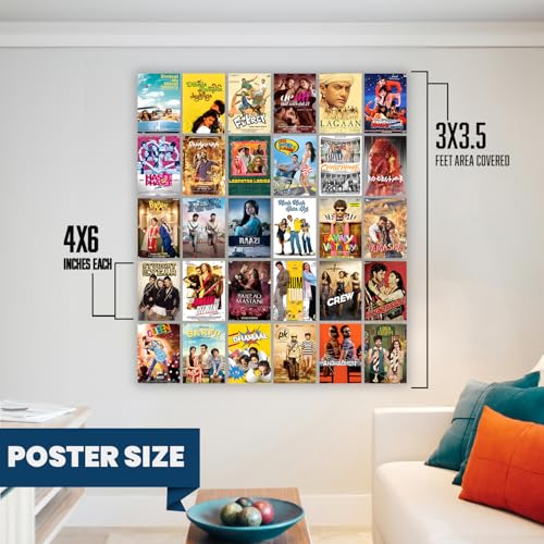 Image of Wallgasm Bollywood Movie Posters - Set of 30, 4x6 Inches Posters | Poster Set For Room, Wall Art for Bedroom, Gym, Office