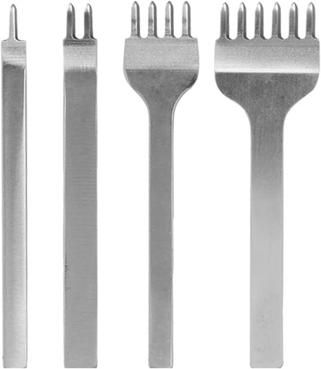 4PCS 4mm 1/2/4/6 Prong DIY Diamond Lacing Stitching Chisel Set Leather