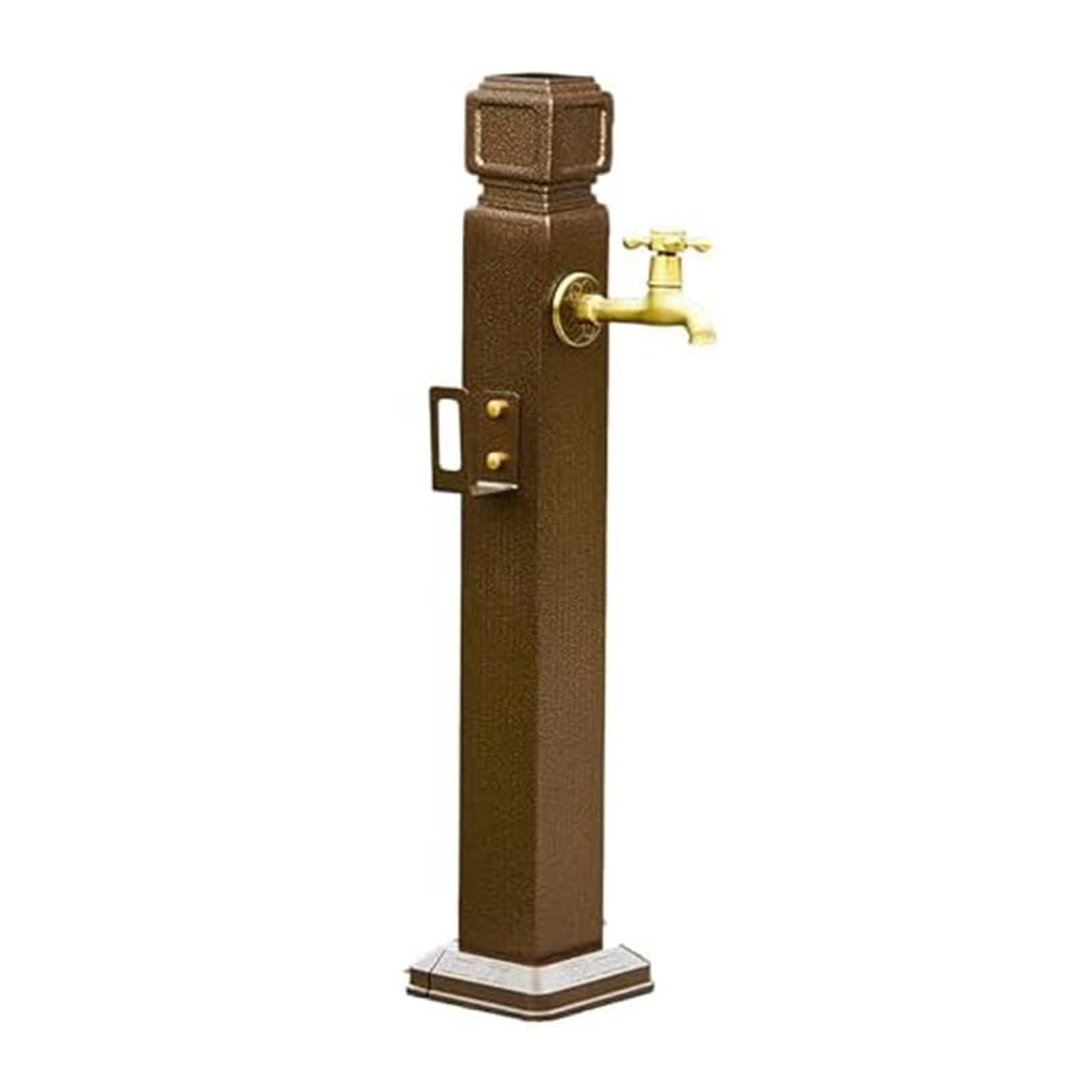 WOTZOV Outdoor Faucet Water Column - Freestanding Metal Garden Hydrant, Anti-Freeze Design With Hook & Spray Gun, Ideal For Irrigation & Washing，60cm/24in