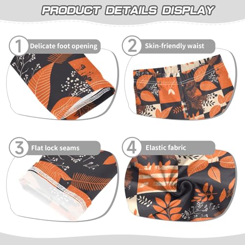 KLL Orange and Black Buffalo Check Little Girls Legging Comfortable High Waisted Athleisure Pants Gym3