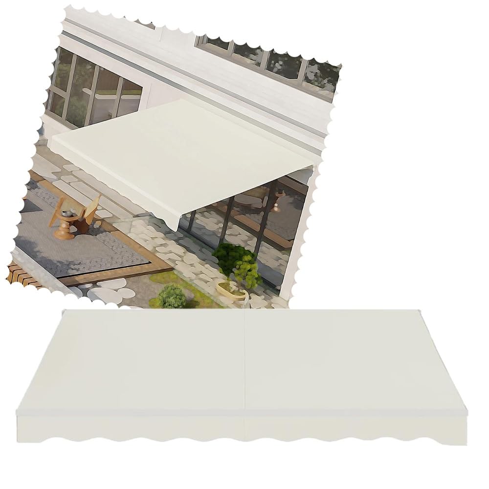 Ersatz-Markise für Terrasse, Wasserfest, Leinwand, Sonnenschutz, Schutz, Handauszugs-Markise, Ersatz-Oberdeckel (500 x 400 cm)