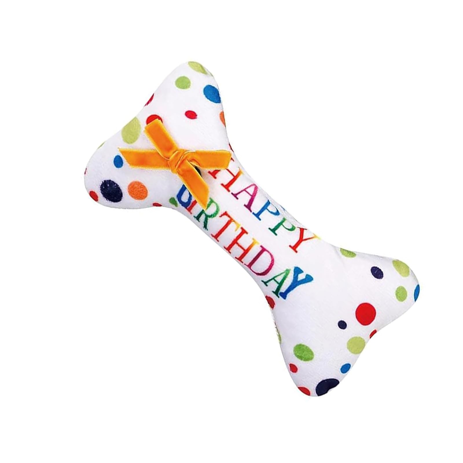 Wangqiuqiu Dog Birthday Bone Toy, Dog Soft Squeaky Toys, Durable Chew Toy for Puppy, Fun Interactive Toys, Soft and Safe, Dogs Birthday Present, for Small to Large Dogs, Alleviate Separation Anxiety