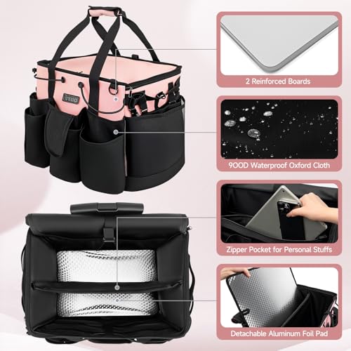 Image of Large Cleaning Caddy for Cleaning Supplies Organizer, Rolling Cleaning Caddy Bags with Wheels for Housekeepers, Cleaning Carts on Wheels for Home Car Office Picnic