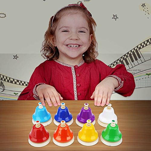 Musik Handbells, Hand Bell 8-Note Metall Bunte Kid Children Musical Toy Percussion Instrument - Image 7