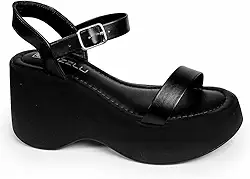 Sandália Feminina Confortável Salto Alto Anabela Plataforma