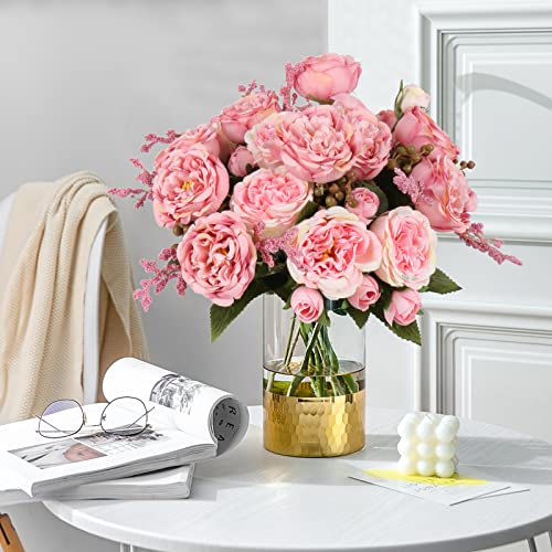 Artificial Peonies Silk Flowers, Pink Faux Peony Bouquet 4 Bundles Florals Arrangements for Farmhouse Home Boho Wedding Table Centerpiece, Fake Plastic Flowers Bulk for Vase Decoration (Blush Pink) Artificial Peonies Silk Flowers, Pink Faux Peony Bouquet 4 Bundles Florals Arrangements for Farmhouse Home Boho Wedding Table Centerpiece, Fake Plastic Flowers Bulk for Vase Decoration (Blush Pink)