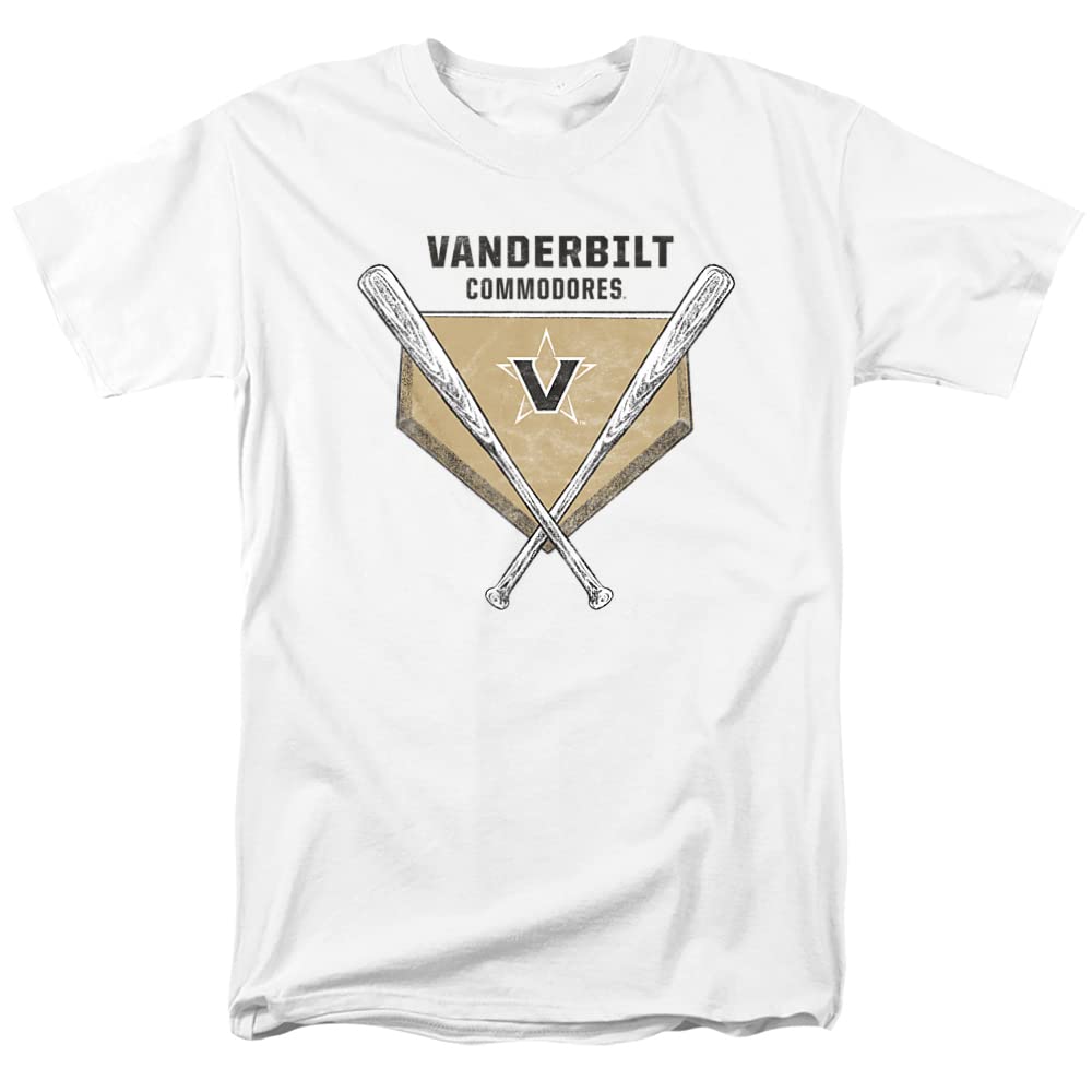 Vanderbilt University Official Baseball Diamond Unisex Adult T-Shirt, Baseball Diamond White, X-Large