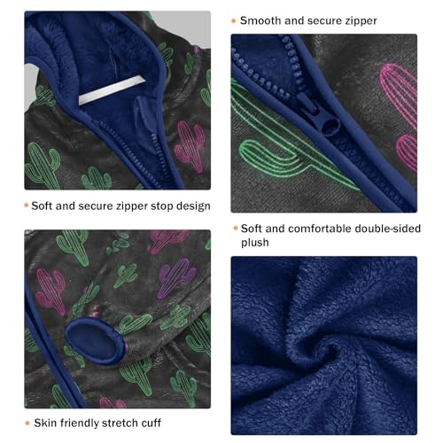 CHIFIGNO Cactus Boys Polar Fleece Lined Outerwear Jackets, Toddler Boy Hoodies with Hooded 3T3