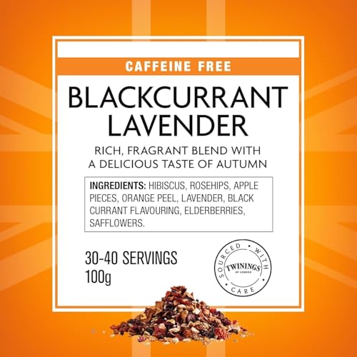 Image of Twinings Blackcurrant & Lavender Loose Leaf Herbal Tea, 3.53oz (100g) Pouch