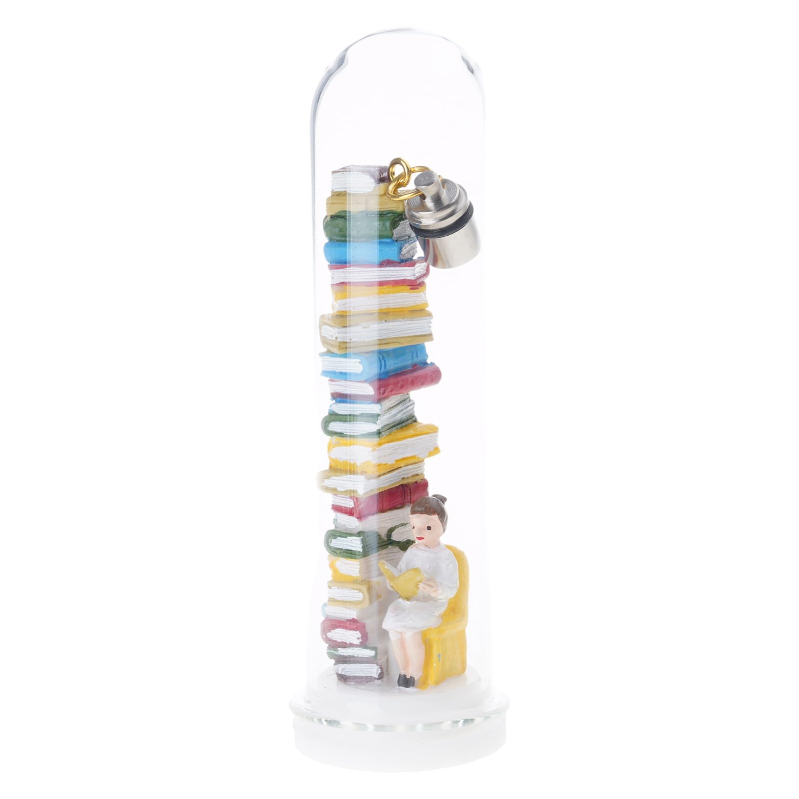 Nucelit LED Illuminating Miniature Bookshelf Library Sculpture Home Decoration Resins Reader Statue Nightlight Desktop Ornament Bedsides Table Light