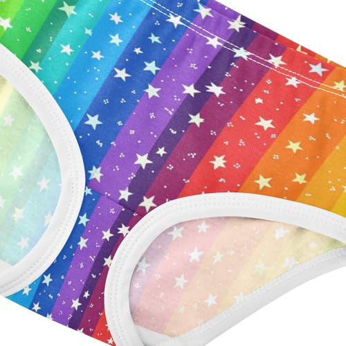 ZZKKO Rainbow Star Girls Underwear Toddler Panties for Girls Comfort Brief Size 2-8T3