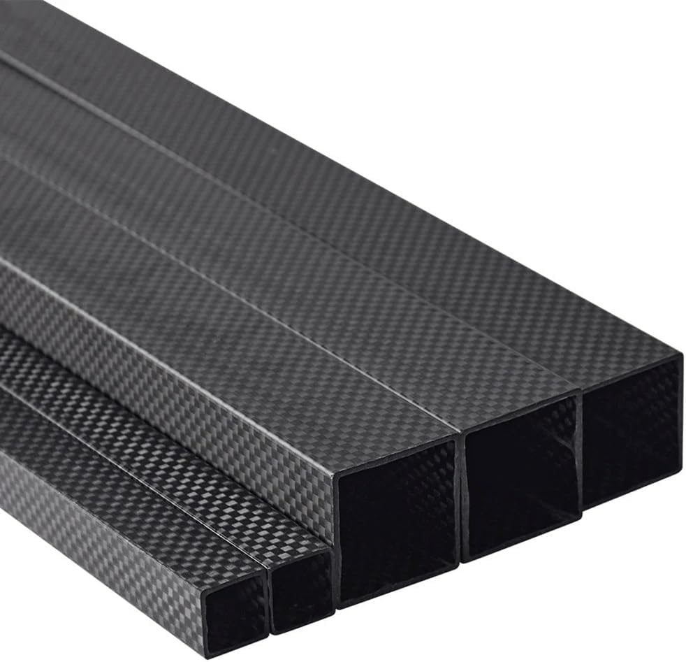 1Pcs 3K Plain Weave Matte Full Carbon Fiber Square Tube Length 500mm, for Home Garden Hollow Tube Carbon Fiber Accessories (Size : 18x18x16 Plain Matte)