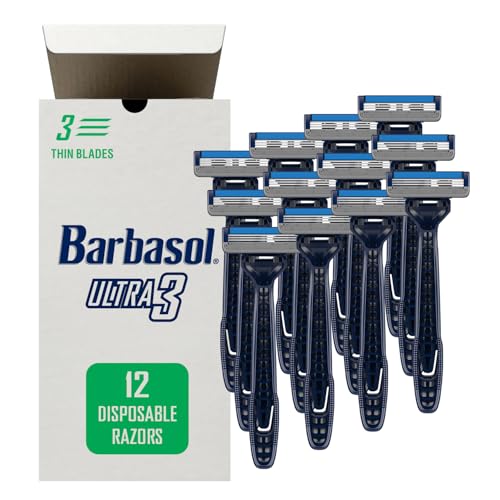 Barbasol Ultra 3 Premium Disposable Razor Value Pack Bundle (3 Packs/12 Total Razors)