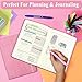 Pink Glitter Notebook, 8.3x5.7” 160 Lined Pages Glitter Never Peel Off Sparkle Journal for Girls College Ruled A5 Hardcover Notebooks for Teens Women Writing Note Taking Office Work School Gifts