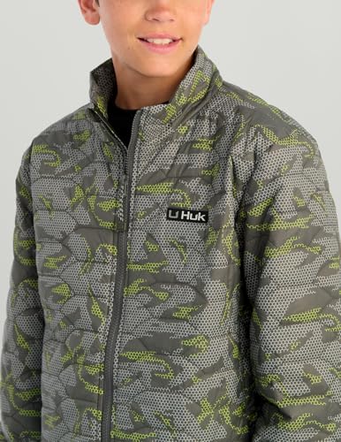 HUK Boys' Scale Jacket, DWR Performance Quilted Fishing Coat for Kids3