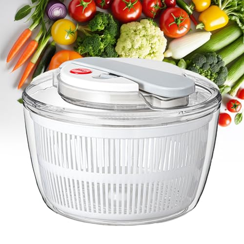 Secador de verduras y frutas de 3.9 cuartos de galón con cesta de drenaje y cuenco, diseño de separación de doble capa para un fácil secado de ensaladas de verduras y verduras