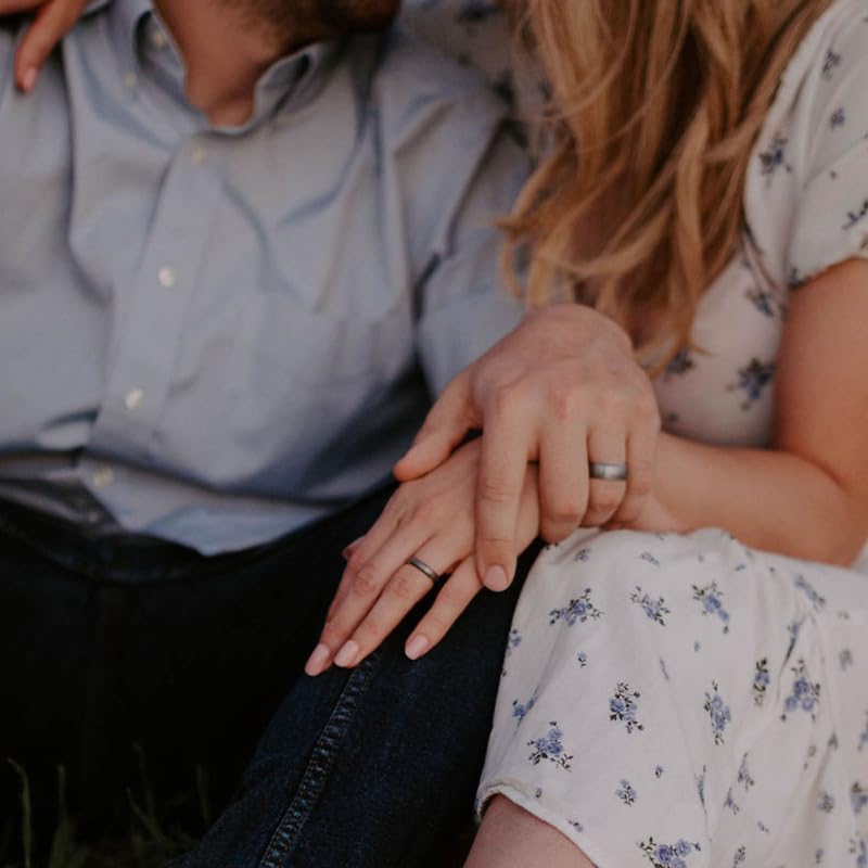 Rings For Men | Tungsten | Silver & Black | Inner-Band Colors | 4 & 6 & 8mm | Wedding Bands (11, 6mm, Silver)3