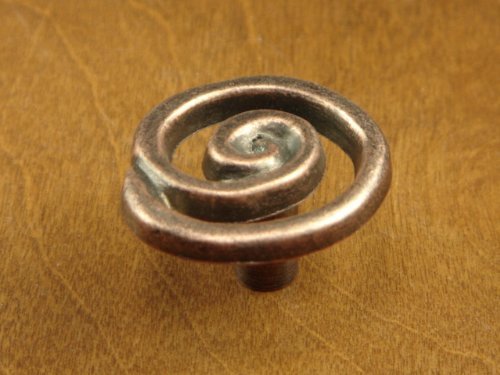 Scroll Knob Antique Copper Knob Spread Shabby Chic Swirl Knob Kitchen