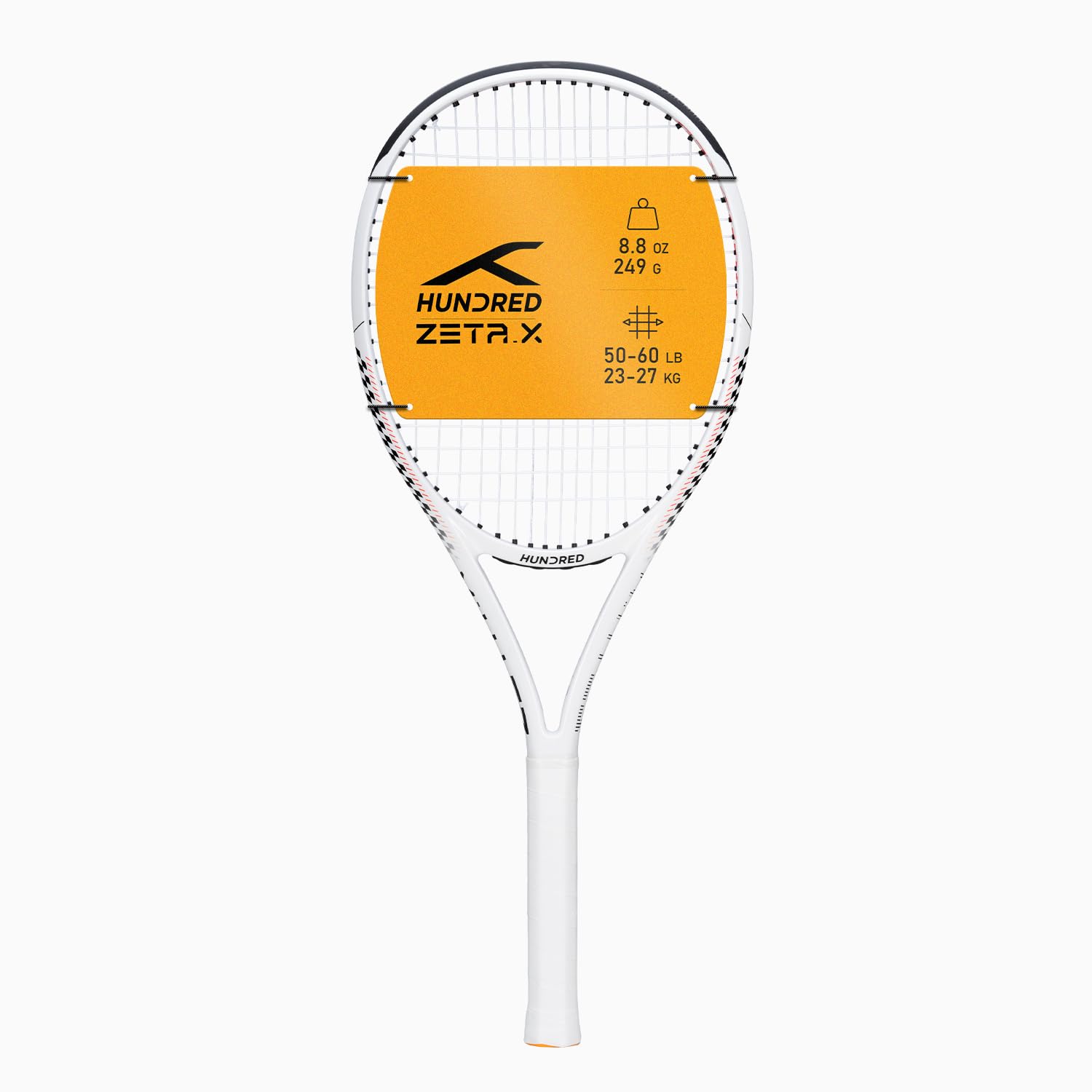 Hundred Zeta X Strung Tennis Racket with Full Cover | 9 Points Head Heavy | Grip Size 2 (4 1/4 inches) | 249 Grams (White) (B0D78Z91S8) Amazon Price History, Amazon Price Tracker