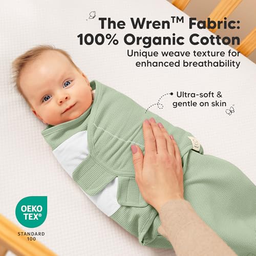 Image of 3-Pack Organic Swaddles for Newborns, Baby Swaddles 0-3 Months (Willow) | Newborn Swaddle Sleep Sacks, Soft Cotton, Infant, Baby Swaddle Wraps, Girls, Boys, Large Hook & Loop Closure