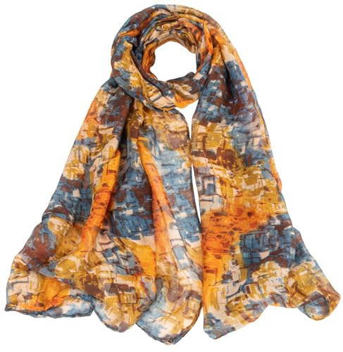 Women-Lightweight-Scarf Tie-dye Scarf Floral Printed Boho Shawl Wrap for Spring Summer Season