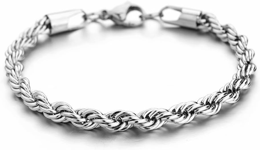 Twist Chain Necklace - Stainless Steel Rope Jewelry for Men & Women