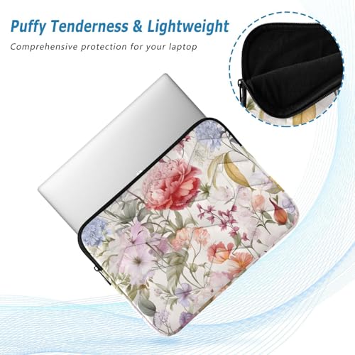 Funda para portátil 13-14 pulgadas con flores acuarela miniatura 5