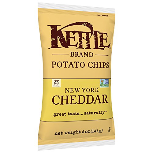 Image of Kettle Brand Potato Chips, New York Cheddar Bags,5 Ounce (Pack of 8)