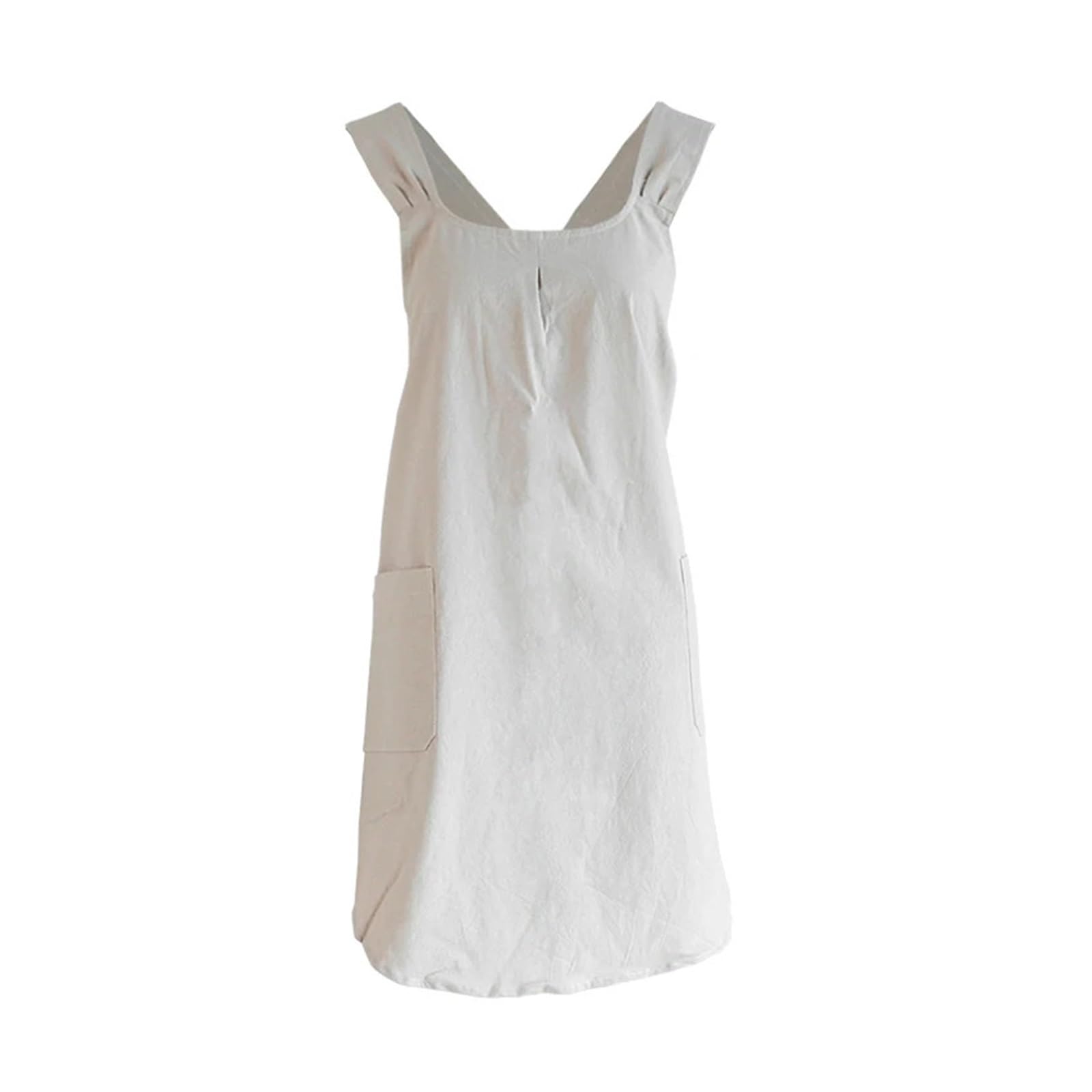 Delantales cruzados for mujer, delantal tipo blusón con bolsillos, bonito vestido de jardinería, delantales for