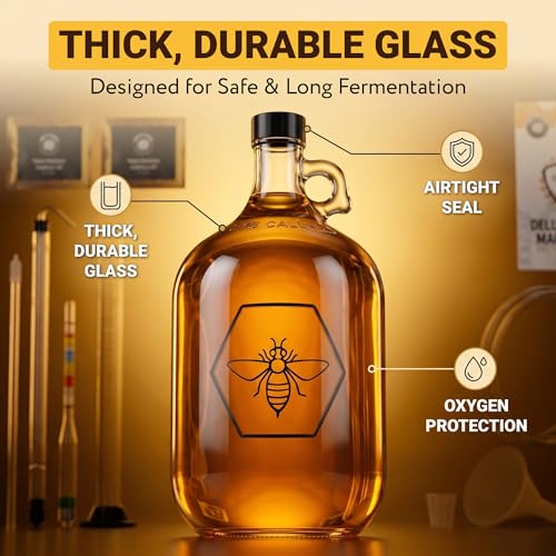 Image of Complete Mead Making Kit for Beginners with Premium Yeast and Ingredients - Home Brewing Starter Kit - Includes 1 Gallon Carboy - Alcohol Hydrometer - Auto Siphon - Airlock - How to Guide