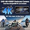 Vtopek CarPlay Moto avec 6,25 Pouces Display Dashcam Moto Carplay Android Auto avec 4K+1080P Double Caméra Navigation GPS Étanche Double Bluetooth Commande Vocale Siri Carte 64GB-TF