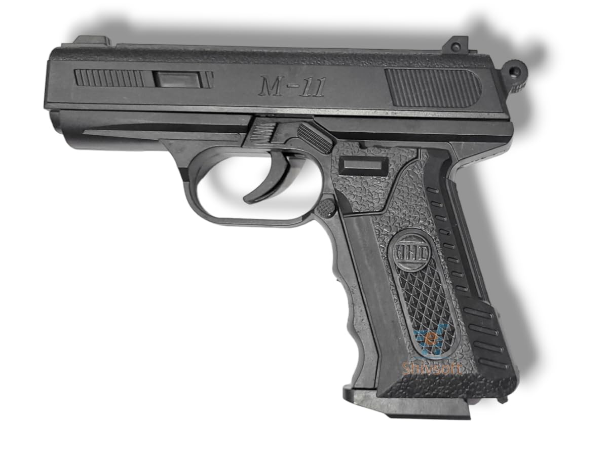 Shivsoft M-11 Toy Gun | Plastic Pistol for Kids with Realistic Mechanism | 6mm BB Bullets | Manual Loading | Safe Play | Multicolor | Indoor & Outdoor Use