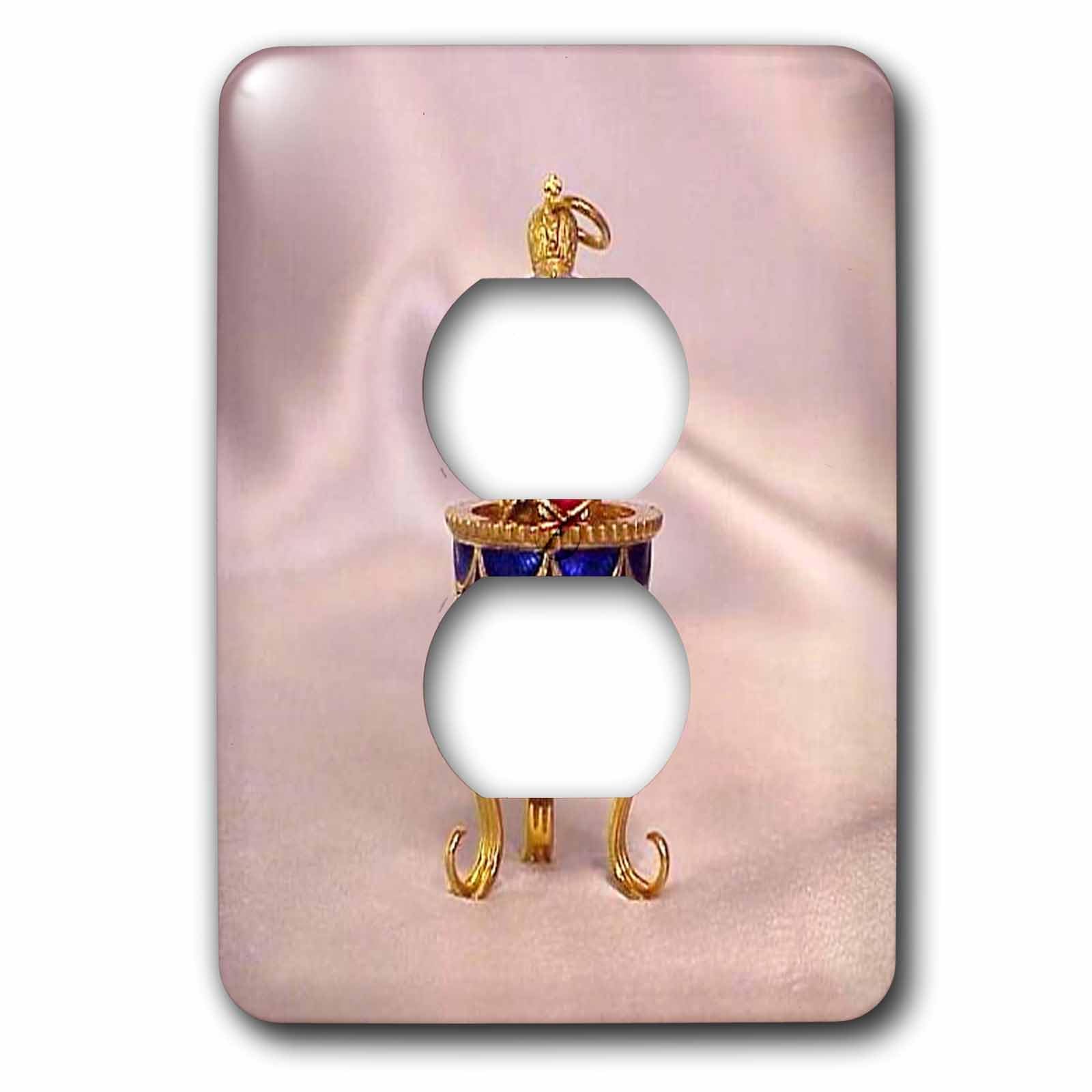 Œuf de pomme de pin Fabergé double cache-prise style impérial en céramique