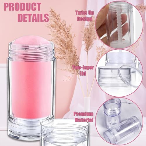 40pcs 30ml Transparent Empty Deodorant Containers Twist Up Refillable Round Lip Balm Tube Bottomfill Deodorant Bottles for Homemade DIY Cream Lipstick4