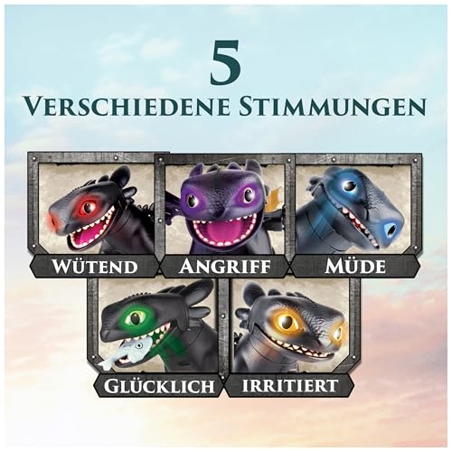 DreamWorks How to Train Your Dragon, Interaktive Drachenfigur Ohnezahn mit Licht- und Soundeffekten und Trainings- und Spielfunktionen… – Ansicht 6